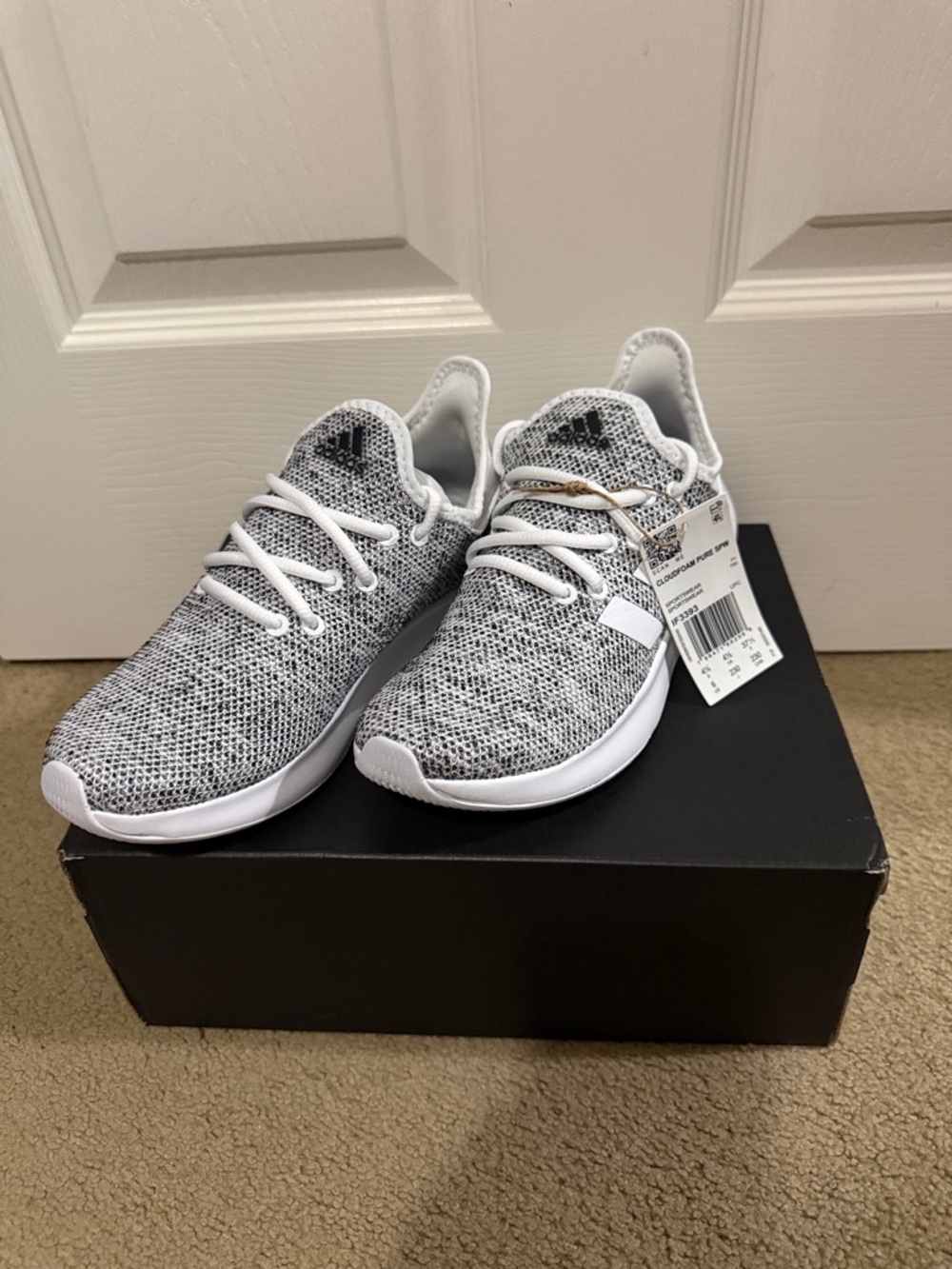 adidas Kids Knit Sneakers - White and Gray